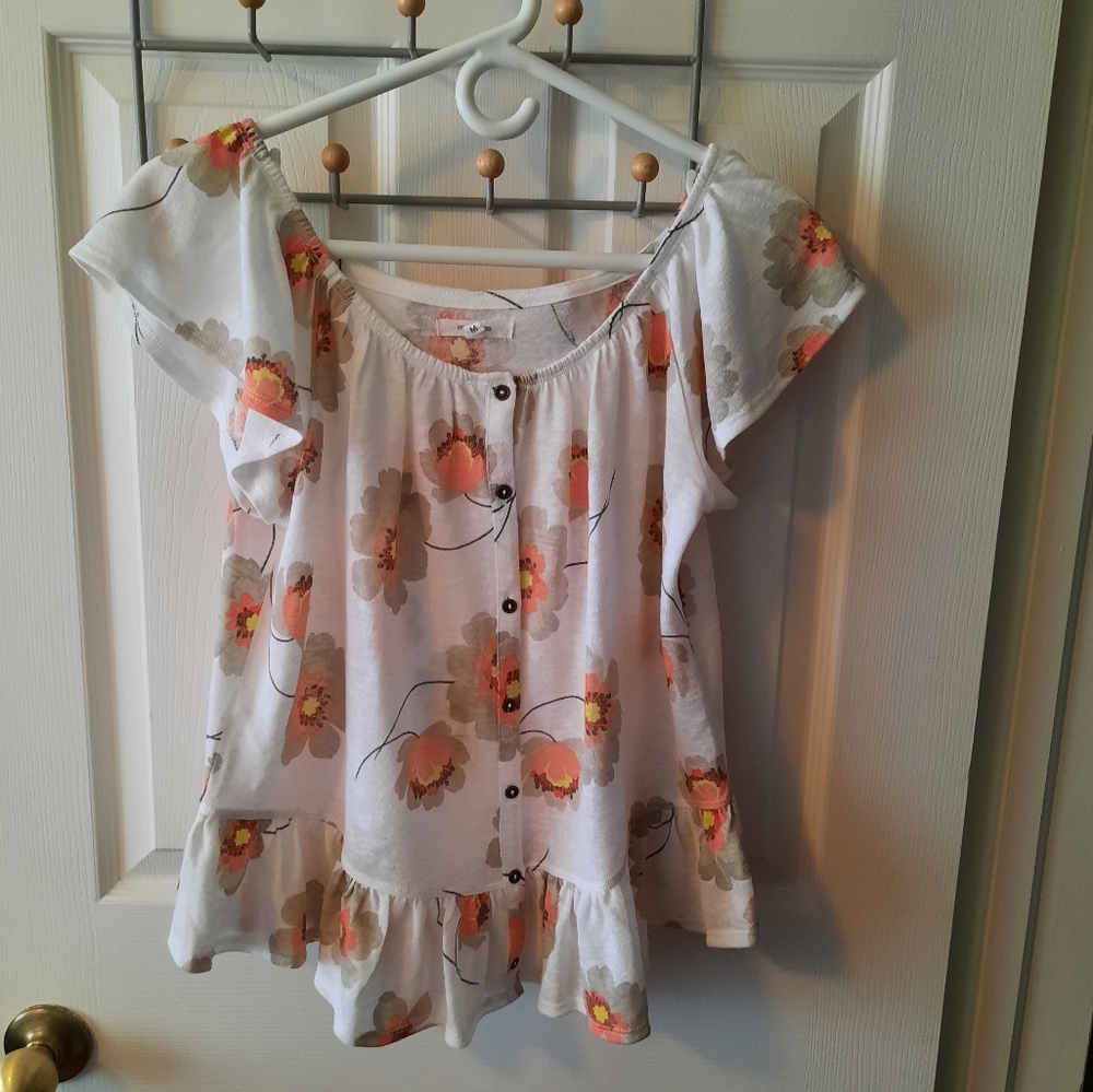 Maurices Size M Ruffle Sleeve Blouse